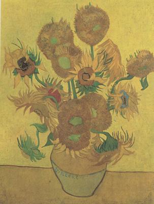 Vincent Van Gogh Still life Vase with Fourteen Sunflowers (nn04) oil painting image